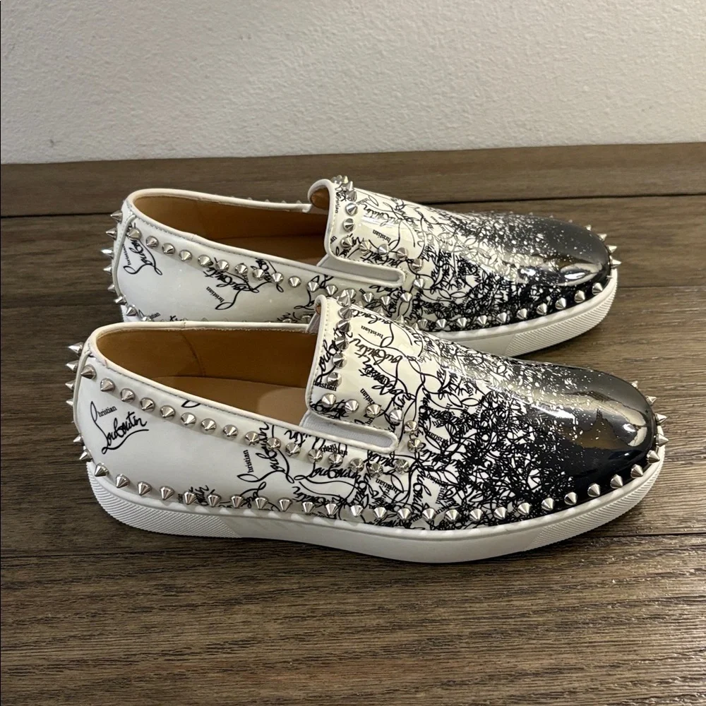 EUC [Christian Louboutin] Pik Boat Patent Spikes Slip-On LTD Men’s US 7 / EU 40 - Picture 3 of 12